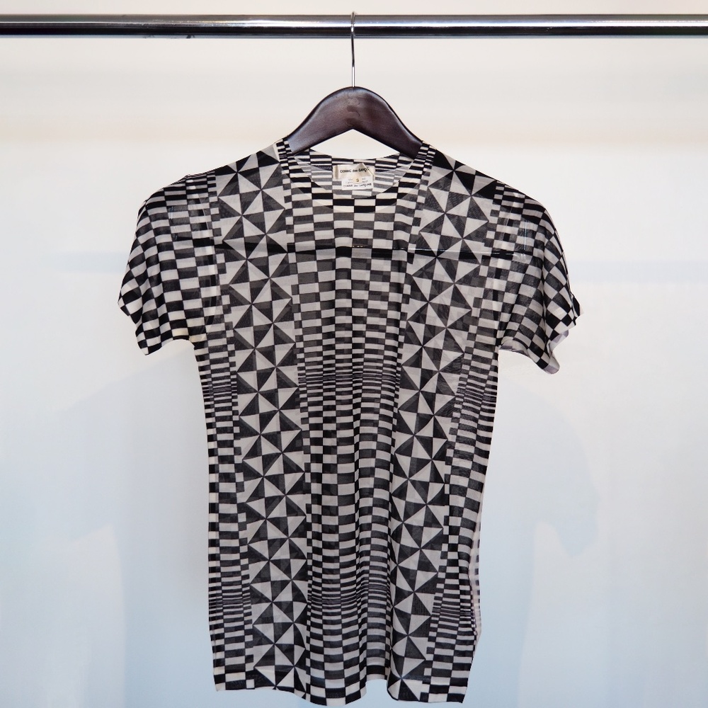 Comme des Garçons Mesh T-Shirt with Geometric Print